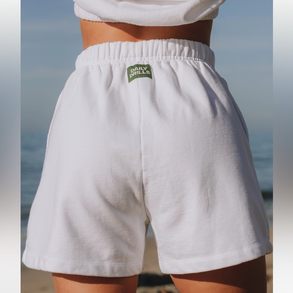 Daily Drills Womens Sweat Shorts White